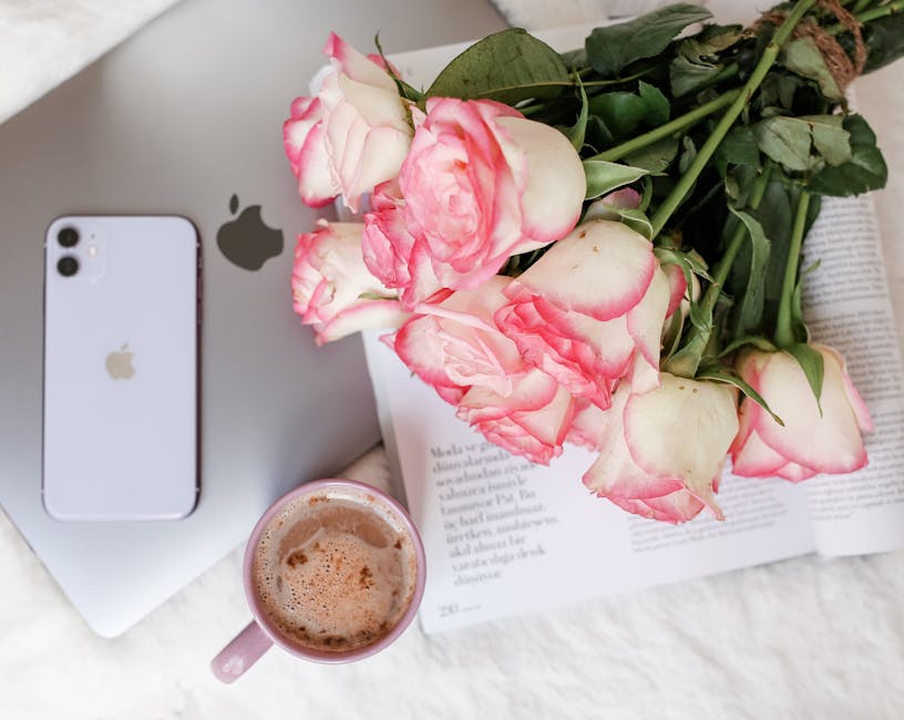11 : img_9 - Flowers, coffee, and a phone on a desk